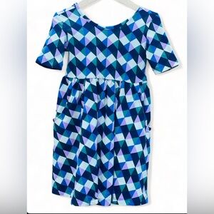 Hanna Andersson Geometric Print Multi Skater Dress